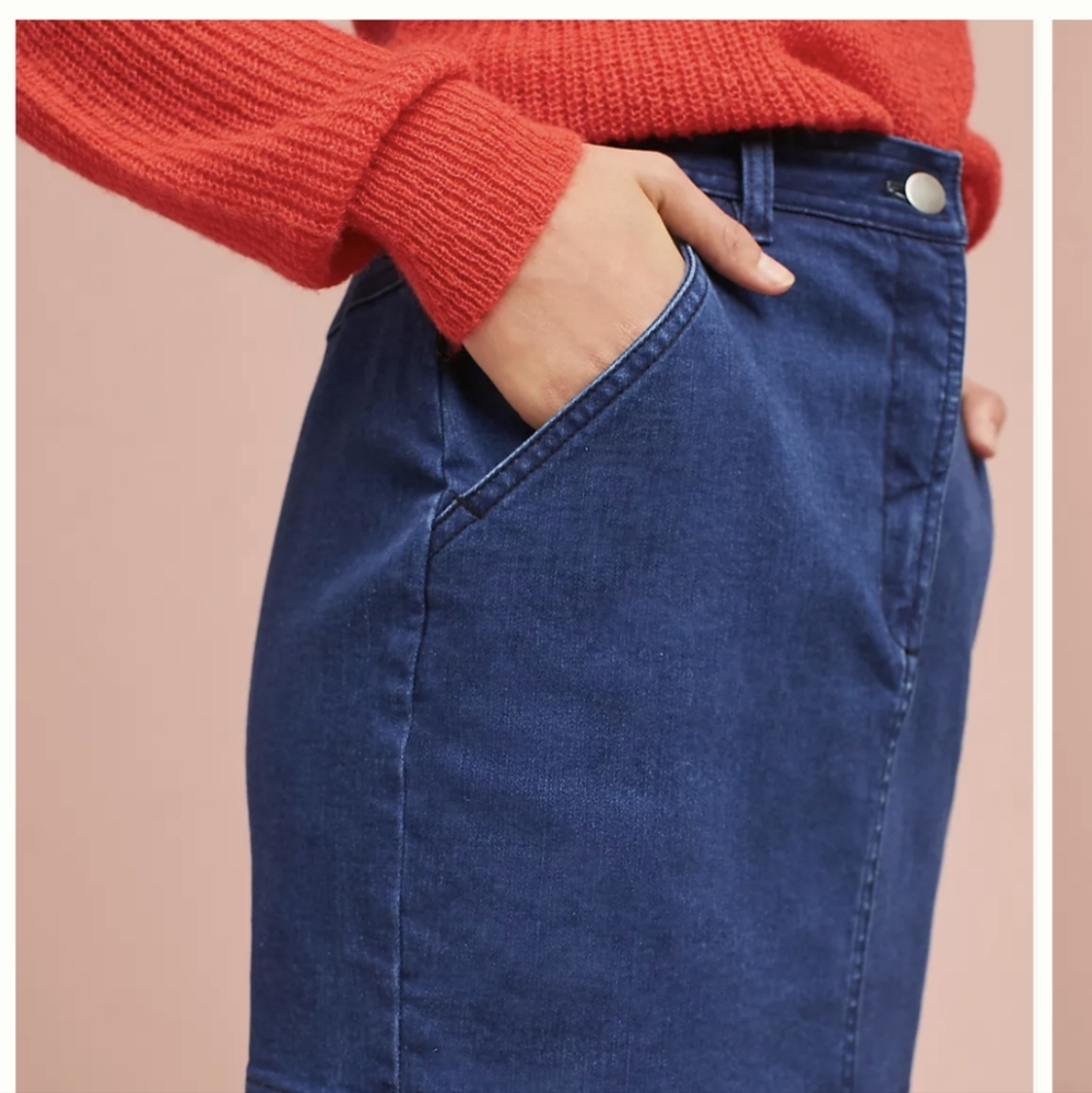 Anthropologie Tonal Denim‎ Skirt | Plenty by Tracy Reese - Picture 2 of 9